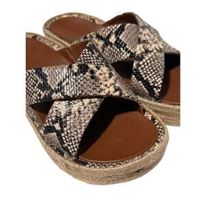Aerosoles Snake Print Espadrille Platform Slides 6.5